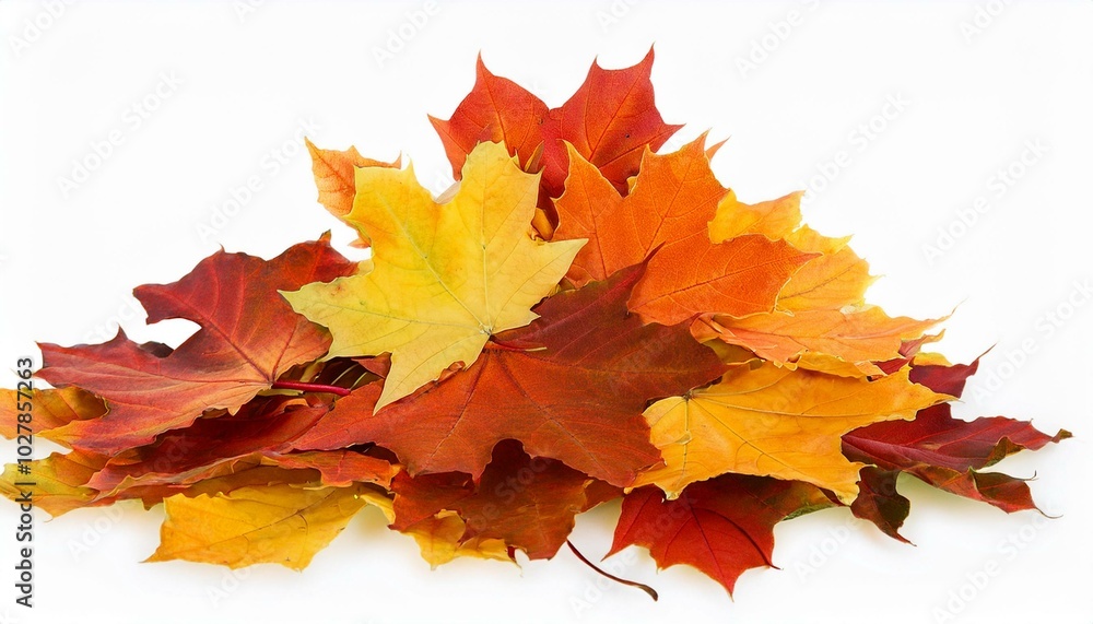 pile of autumn maple colored leaves isolated fall leaves cut out pile of autumn maple colored leaves isolated fall leaves cut out