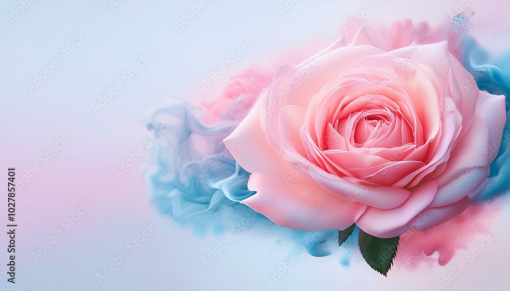 pink rose flower with pastel ink creative abstract spring nature summer bloom concept pink rose flower with pastel ink creative abstract spring nature summer bloom concept