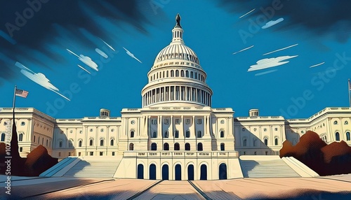 Wallpaper Mural us capitol over blue sky Torontodigital.ca