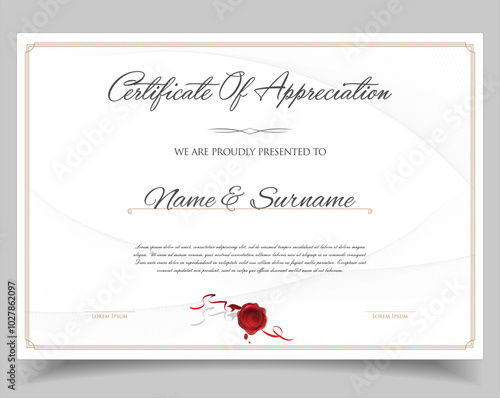 Certificate or diploma retro design template vector illustration 