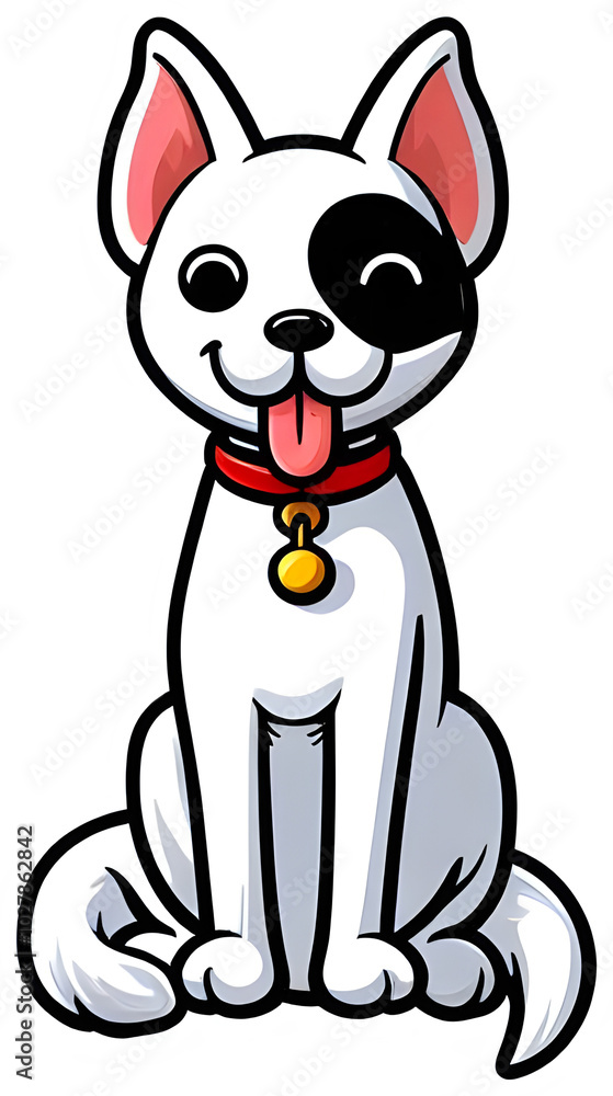 Adorable cartoon dog with black eye patch Adorable cartoon dog with black eye patch