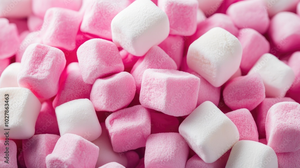 Close-Up Pile of Colorful Pastel Marshmallows Close-Up Pile of Colorful Pastel Marshmallows