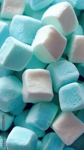 Close-Up Pile of Colorful Pastel Marshmallows photo