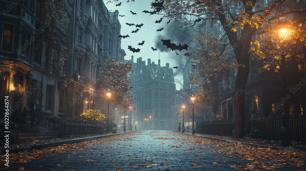 An abandoned city block covered in a thick blanket of mist. An abandoned city block covered in a thick blanket of mist.