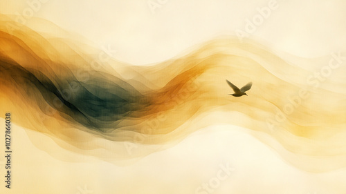 bird emerging from background