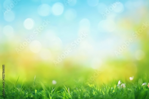 Soft green landscape with sunlight