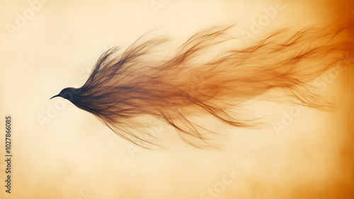 feather into bird, abstract motion background