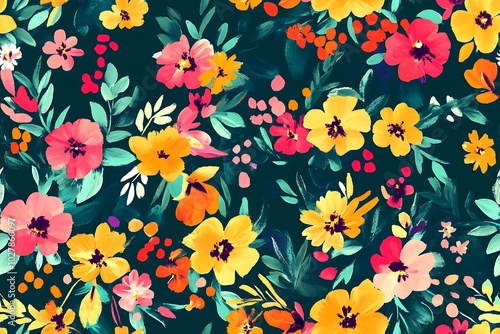 Floral pattern background design for textiles