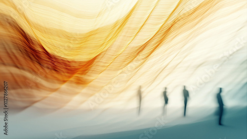 abstract background with people in motion