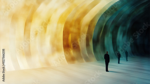person in the tunnel, abstract