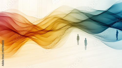 abstract background with lines and people