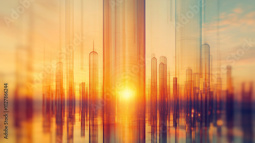 sunset over technology