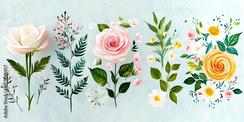 Floral watercolor pattern design