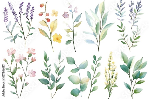Floral watercolor collection