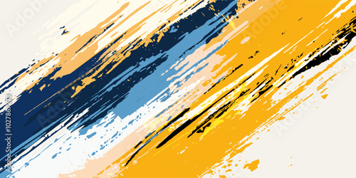 Abstract racing design, blue white and yellow color scheme, speed lines, minimalism, grainy texture photo