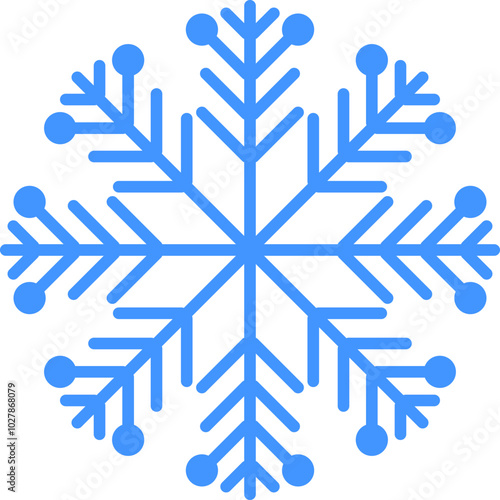 Snowflake icon. Snowflake shape, Christmas, Vector image, Outline, Vector image.