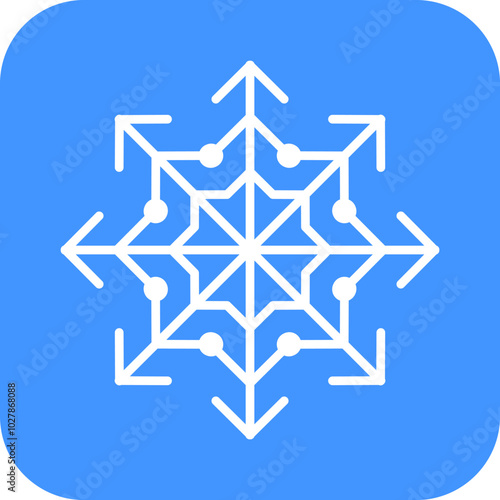 Snowflake icon. Snowflake shape, Christmas, Vector image, Outline, Vector image.