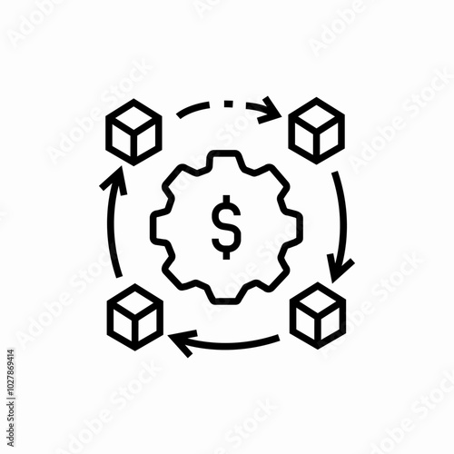 cash distribution icon sign vector