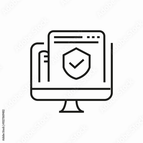 computer insurance icon sign vector