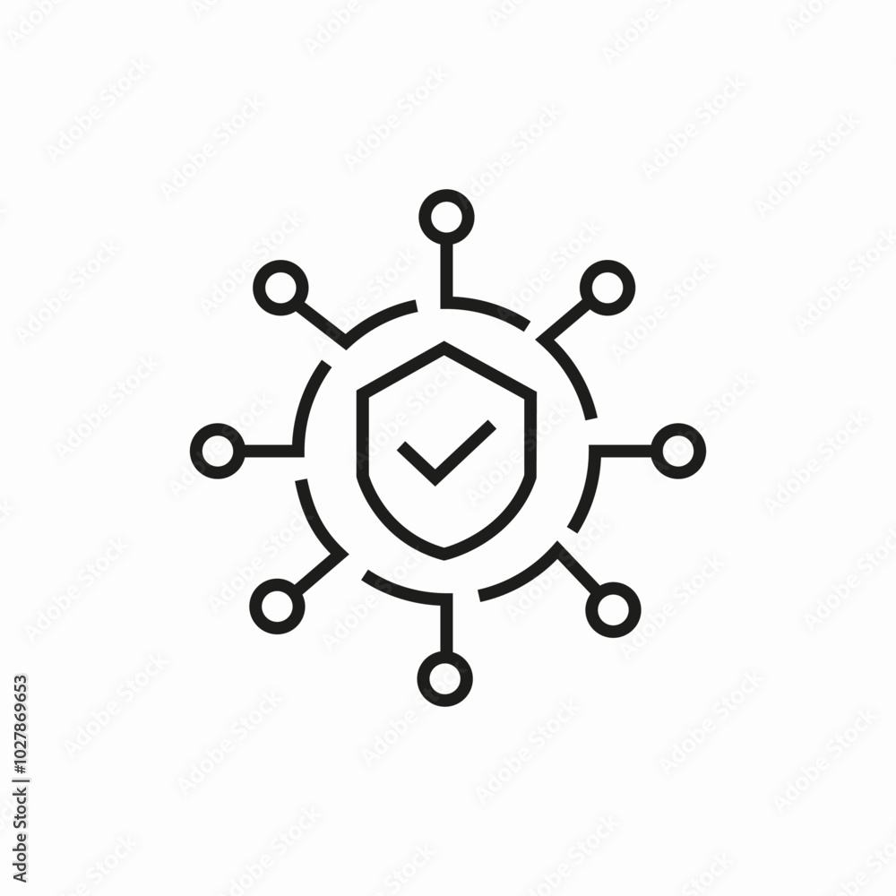 cybersecurity shield icon sign vector cybersecurity shield icon sign vector