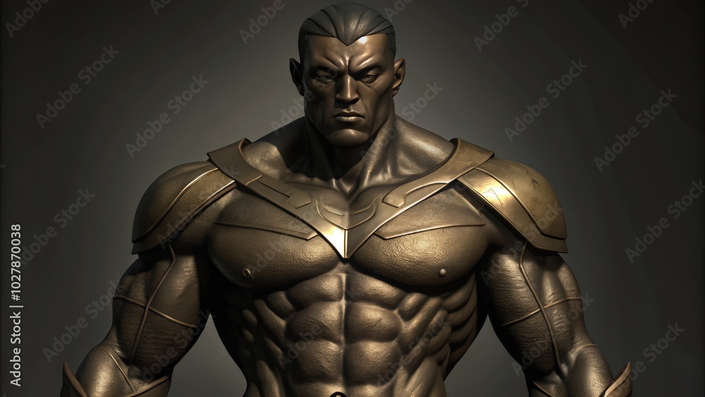 Muscular Bronze Sculpture of a Warrior Muscular Bronze Sculpture of a Warrior