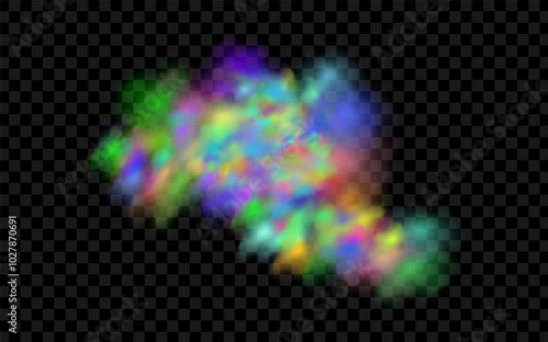 Background of an explosion of colorful smoke clouds.Multicolor fog with blue and yellow particles.Explosions of color powder.