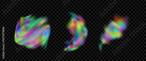 Background of an explosion of colorful smoke clouds.Multicolor fog with blue and yellow particles.Explosions of color powder.