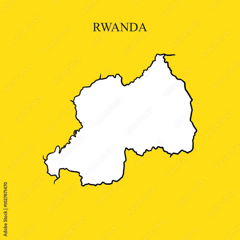 Obraz premium Vintage Map of Rwanda. Hand drawn. vector