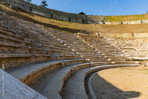 Ancient City of Prusias Ad Hypium Turkey.Ancient city taken from below, horizontal, focused on stairs.