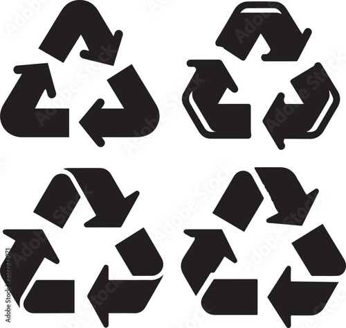 Recycling Symbols - The Universal Sign of Sustainability.recycle icon set