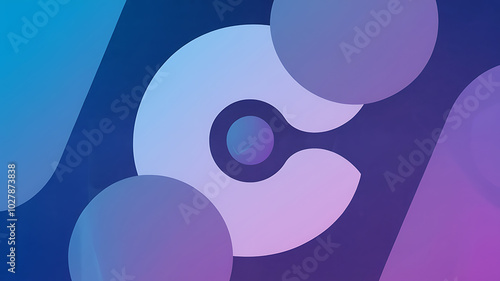 Abstract blue and purple shapes create a modern, minimalist design perfect for technology and innovation. 
