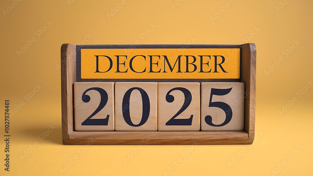 Wooden calendar with yellow and brown colors showing December 25th, 2025, perfect for Christmas holiday designs.
Wooden calendar with yellow and brown colors showing December 25th, 2025, perfect for Christmas holiday designs.