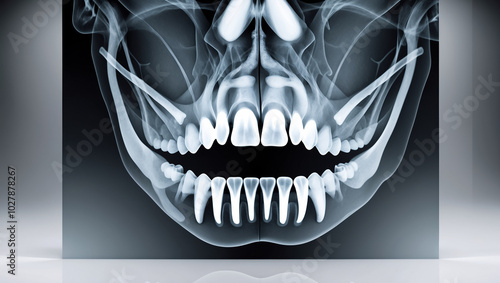 ray of jaw, teeth, dental banner