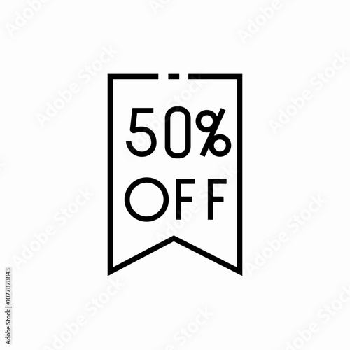 50 off discount icon sign vector