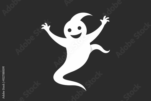 Dancing Ghost Logo Vector Icons Symbol Design Illustration