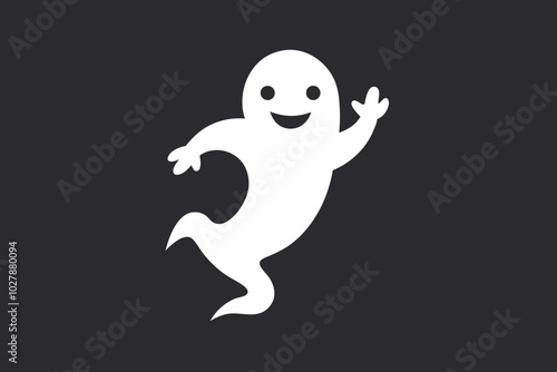 Dancing Ghost Logo Vector Icons Symbol Design Illustration
