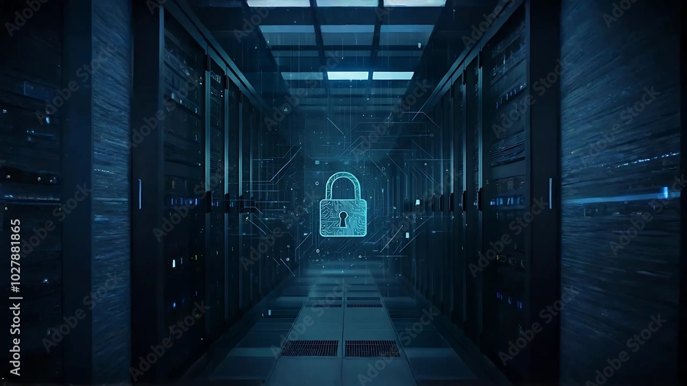 A locked computer server room, highlighting the importance of security in protecting valuable digital information. A locked computer server room, highlighting the importance of security in protecting valuable digital information.