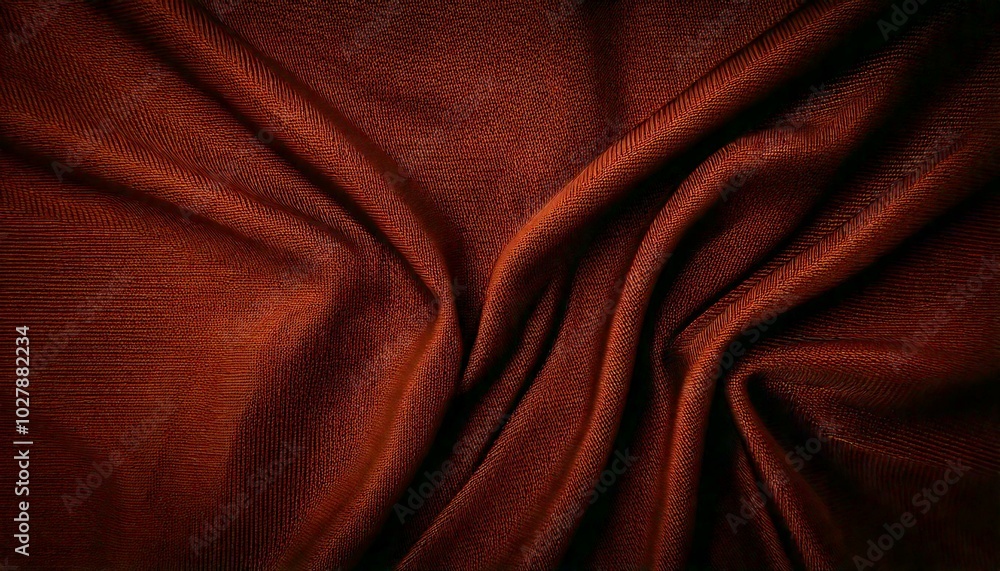 Fototapeta premium Dark brown fabric texture with natural fibers, seamless textile surface, soft material background
