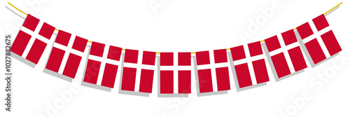 Danish flag, Danish country flag, bunting flag of denmark, Denmark, country flag, country, flag, bunting flag of denmark isolated on white, bunting flag of denmark png, png, banner of Denmark, sticker