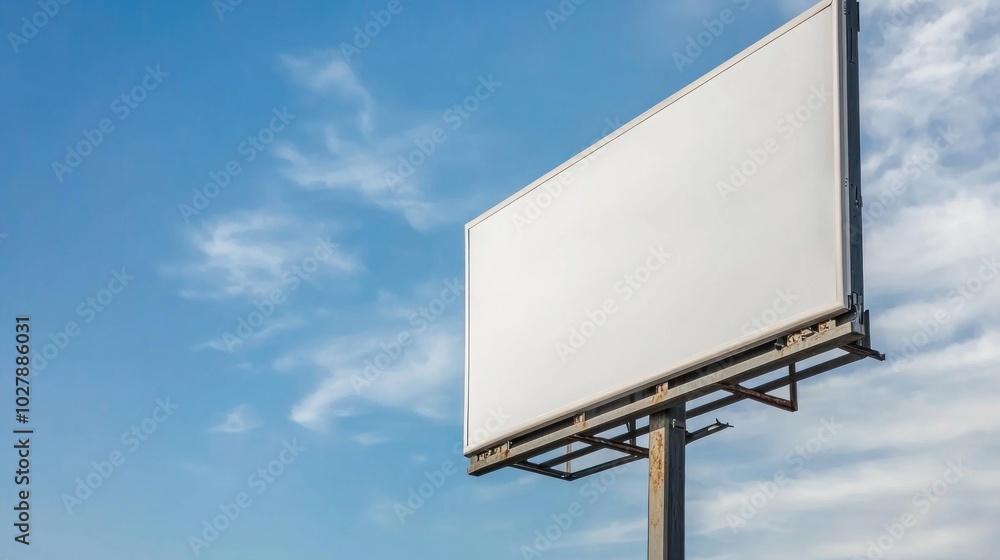 Blank Billboard Against Blue Sky Blank Billboard Against Blue Sky