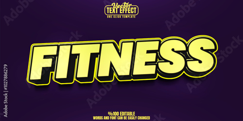 Fitness editable text effect, customizable exercise and gym 3d font style
