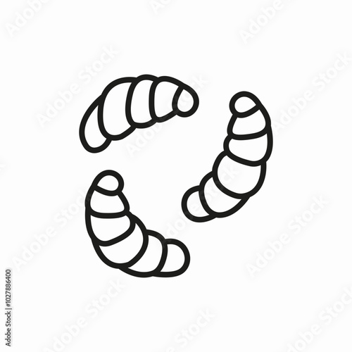 fruit worm icon sign vector