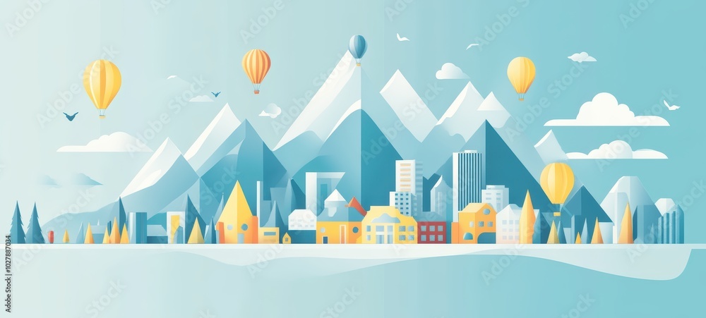 A banner with clean lines, flat design icons, and a straightforward message, ideal for online platforms and modern digital advertising A banner with clean lines, flat design icons, and a straightforward message, ideal for online platforms and modern digital advertising