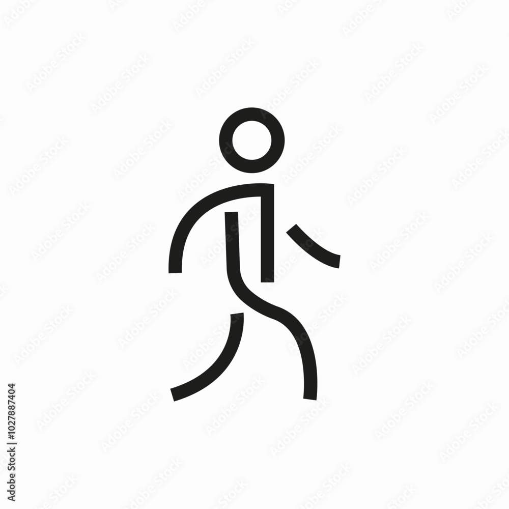 walking stick man icon sign vector walking stick man icon sign vector