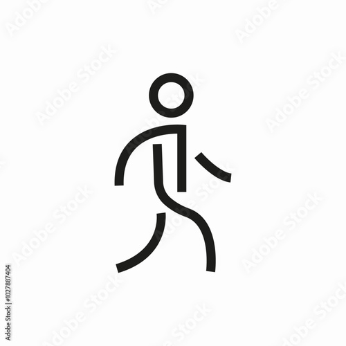 walking stick man icon sign vector