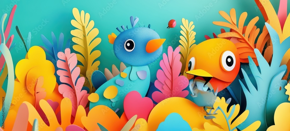 A playful and colorful banner with cartoonish fonts and whimsical shapes, ideal for promoting children's products or family-oriented events A playful and colorful banner with cartoonish fonts and whimsical shapes, ideal for promoting children's products or family-oriented events