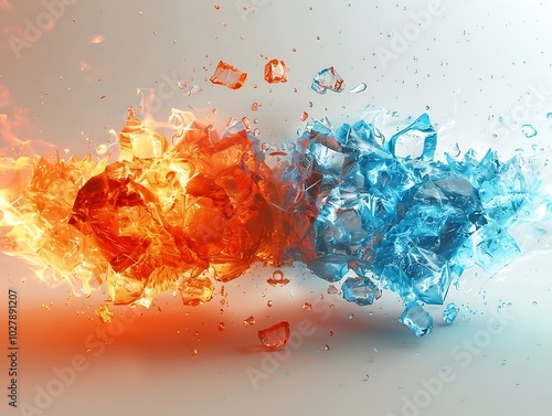 3D illustration of abstract fractal for creative design looks like smoke photo