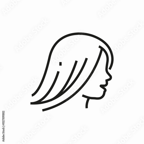 womans hairstyle icon sign vector