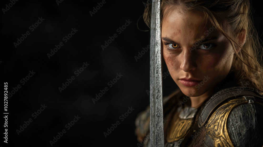 Fantasy desktop background, female warrior Fantasy desktop background, female warrior