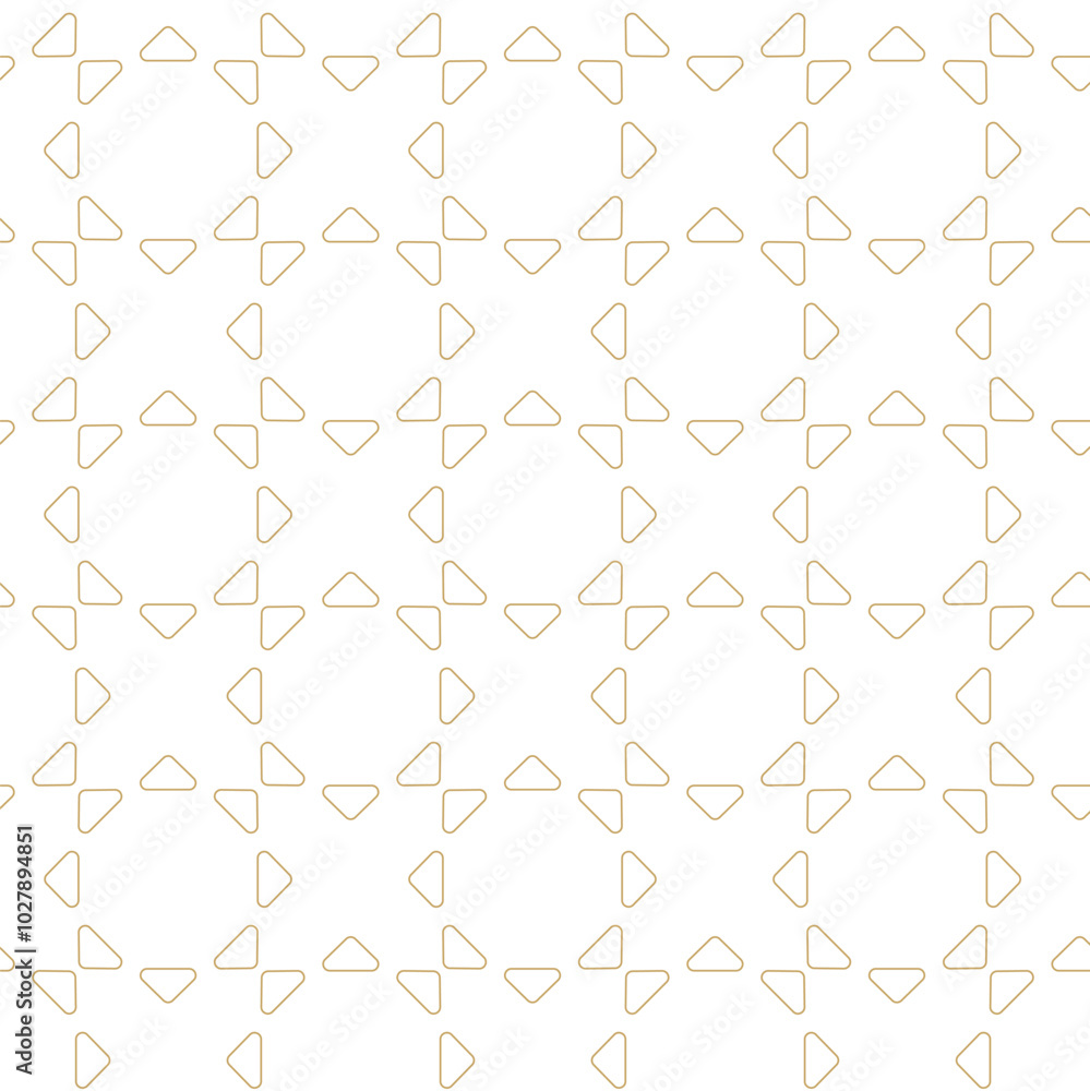 Fototapeta premium Abstract geometric pattern with crosses, stripes, lines. Seamless vector background. White and gold ornament. Modern reticulated graphic design.